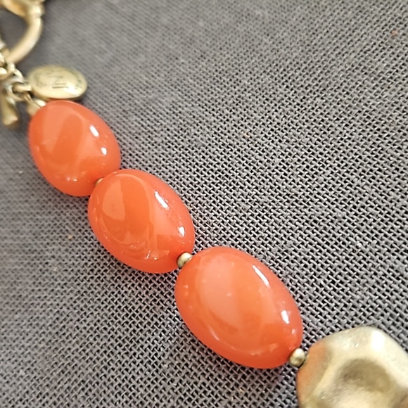 Jones NY corals & golds statement necklace super pretty! Adjustable length - Picture 5 of 7